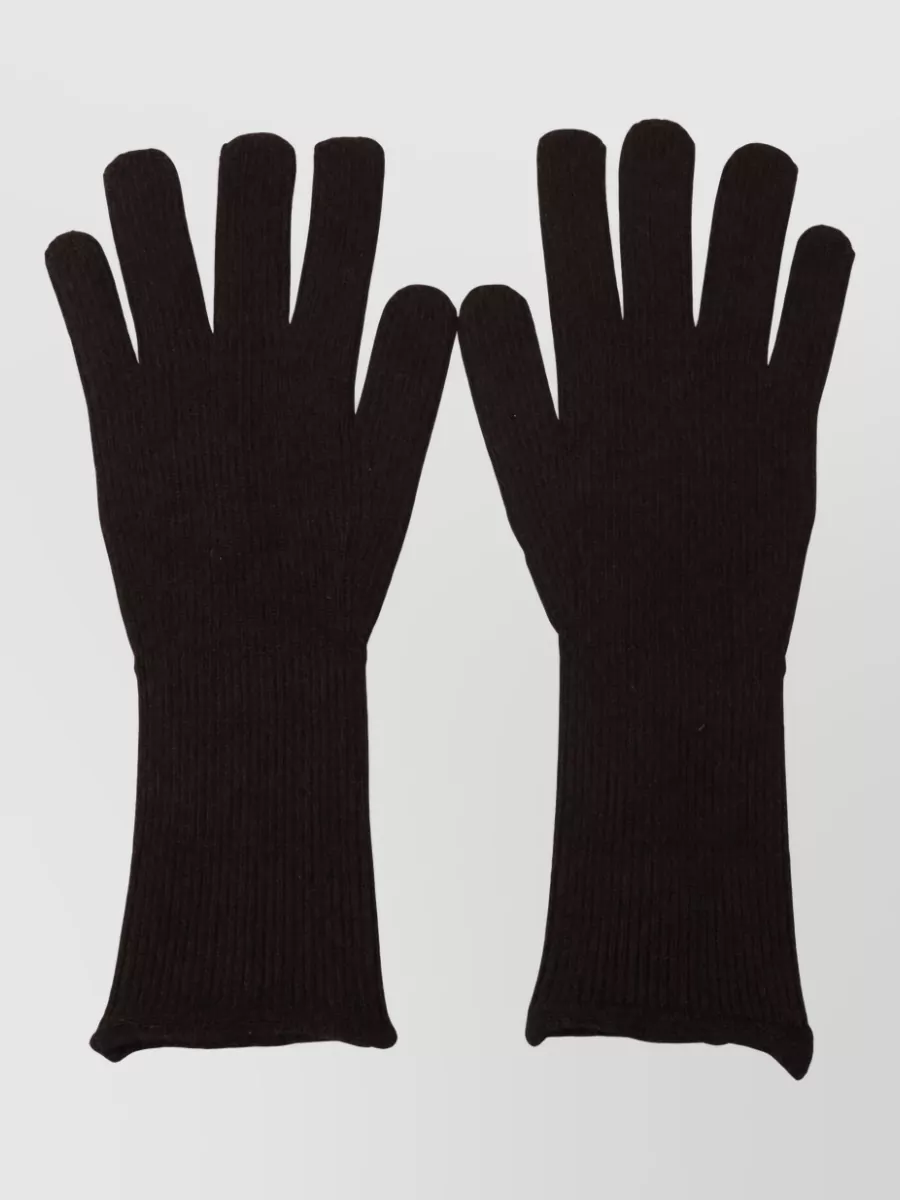 Dolce&Gabbana cashmere silk ribbed knit gloves