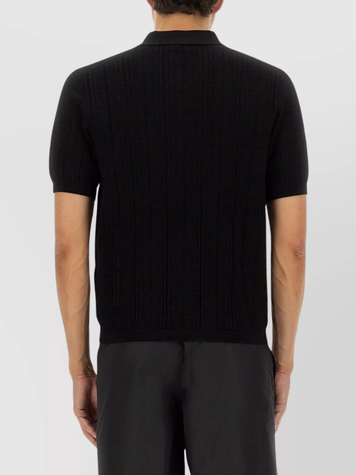 Balmain Textured Pattern Polo Shirt