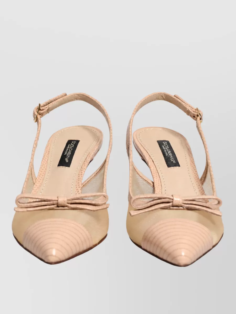 Dolce&Gabbana Leather Mesh Slingback Pumps