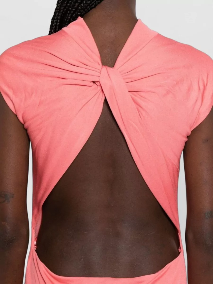 Tom Ford Floor Length Dress Cap Sleeves Open Back