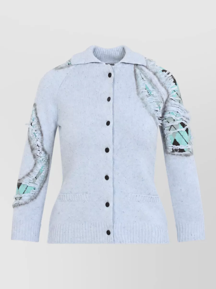 Moschino Silk Blend Ribbed Longline Cardigan