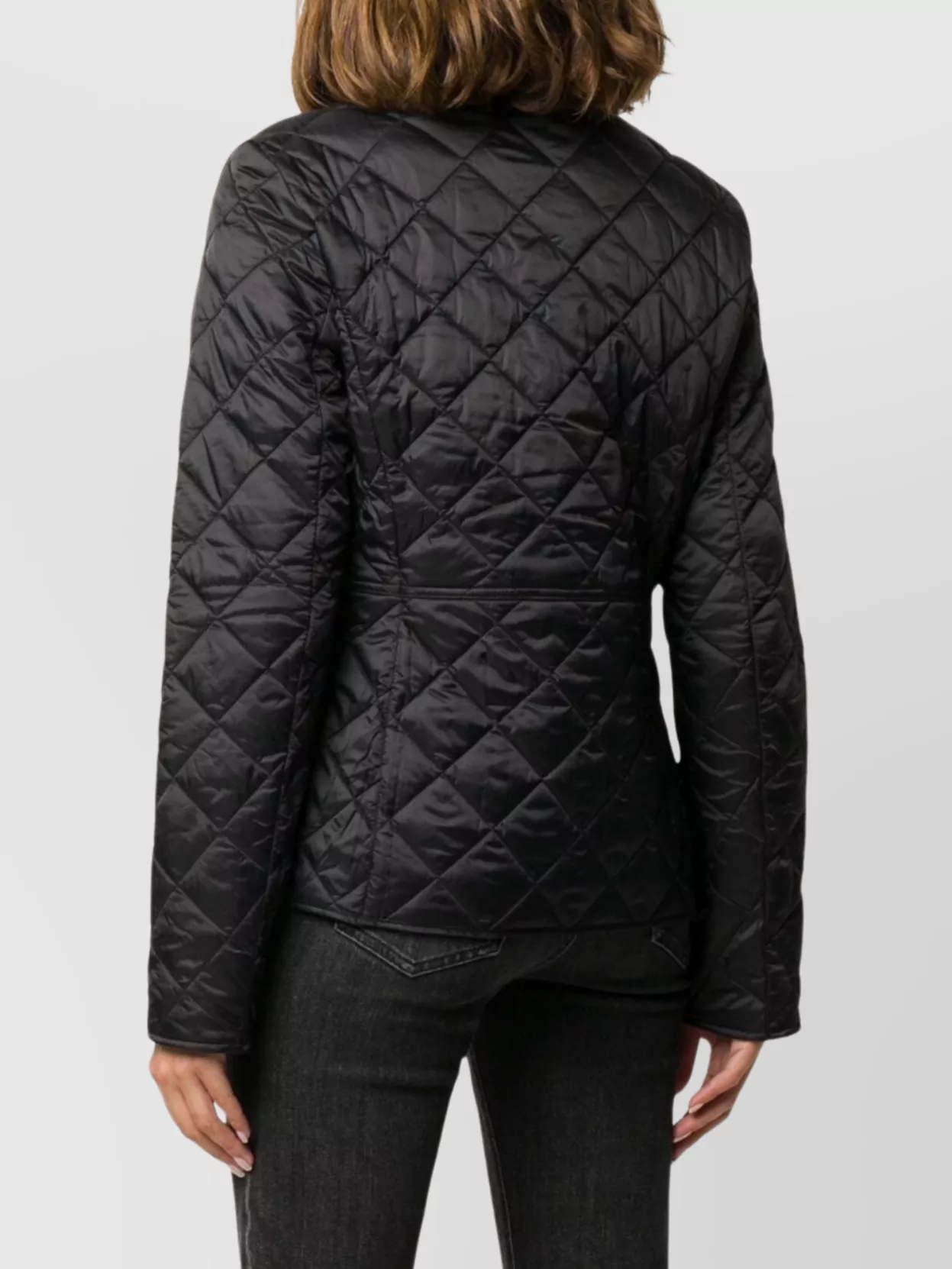 Barbour Diamond Quilted Fitted Jacket With Straight Hem