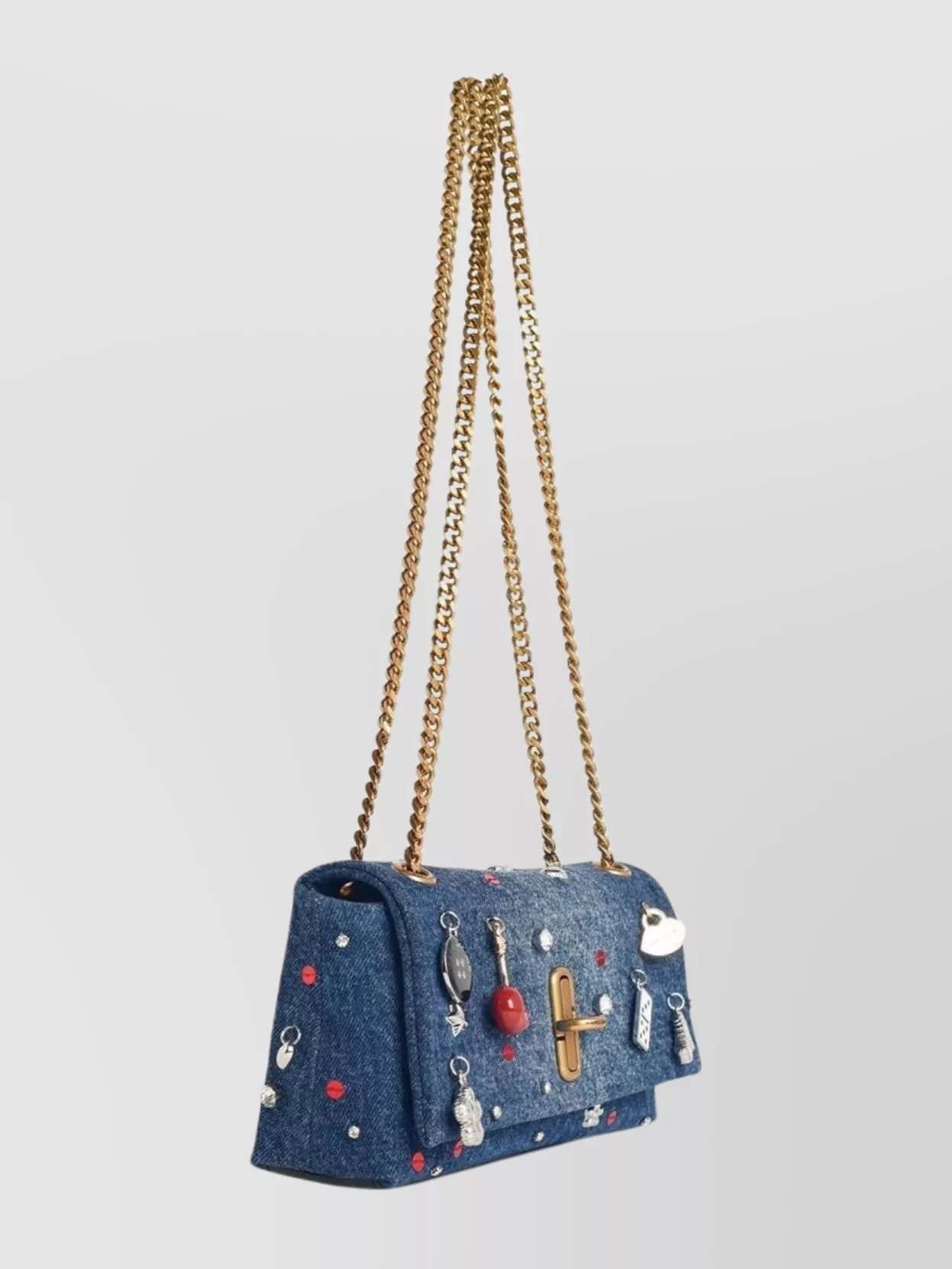 Marc Jacobs Mini Double Chain Shoulder Bag In Blue