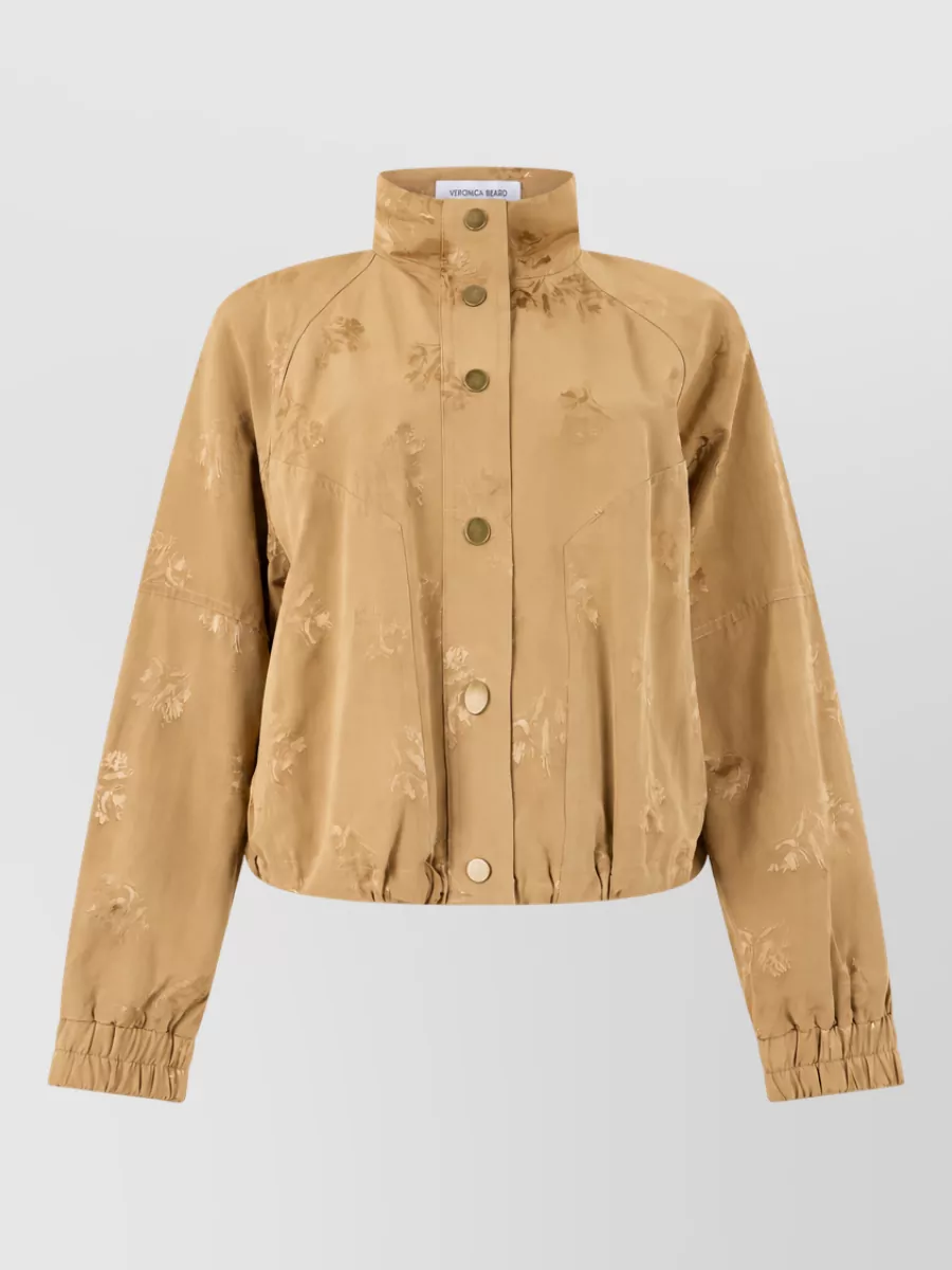 Veronica Beard floral jacquard cropped single-breasted jacket