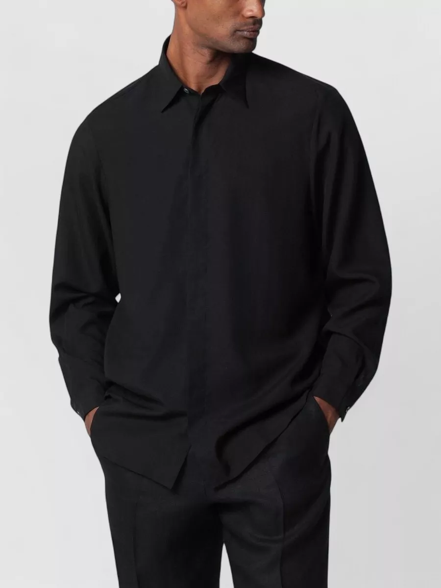 Lardini lyocell linen oversized shirt