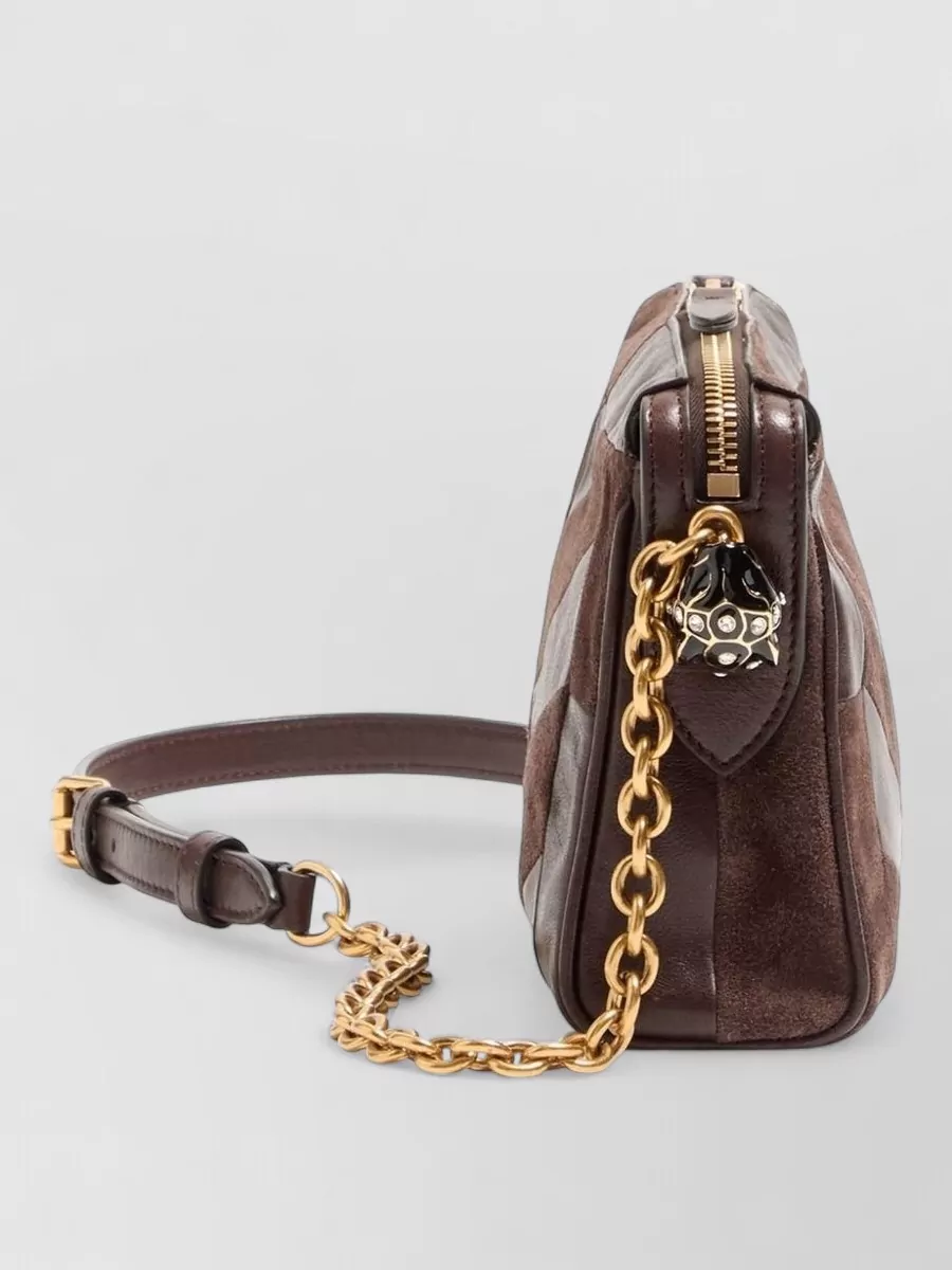 Valentino Garavani Panthea Small Leather And Suede Shoulder Bag