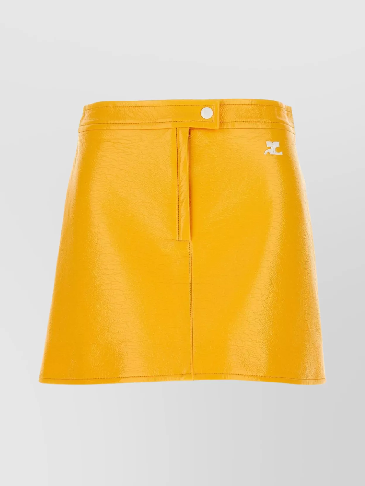Courrèges High-waisted Textured Finish Mini Skirt In Yellow