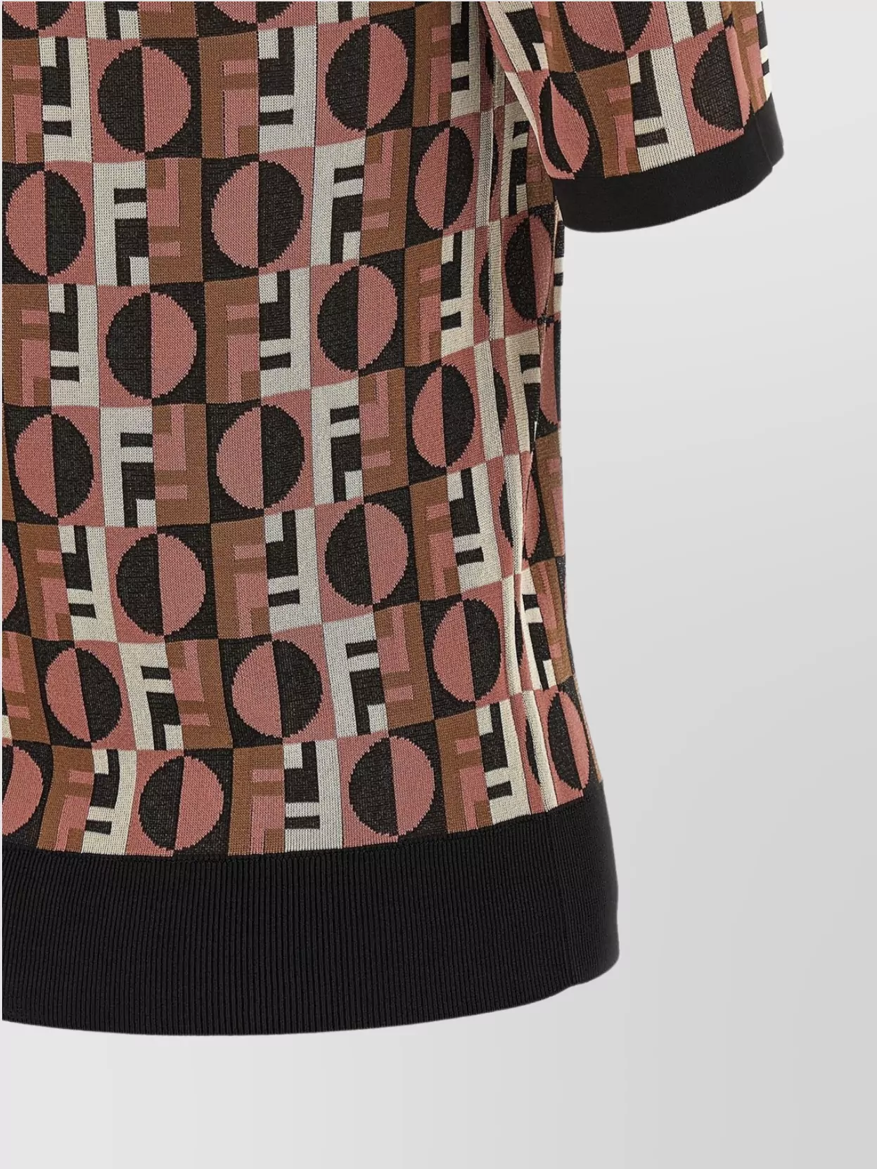 Fendi Three-dimensional Jacquard Sweater With Geometric Pattern In Brown