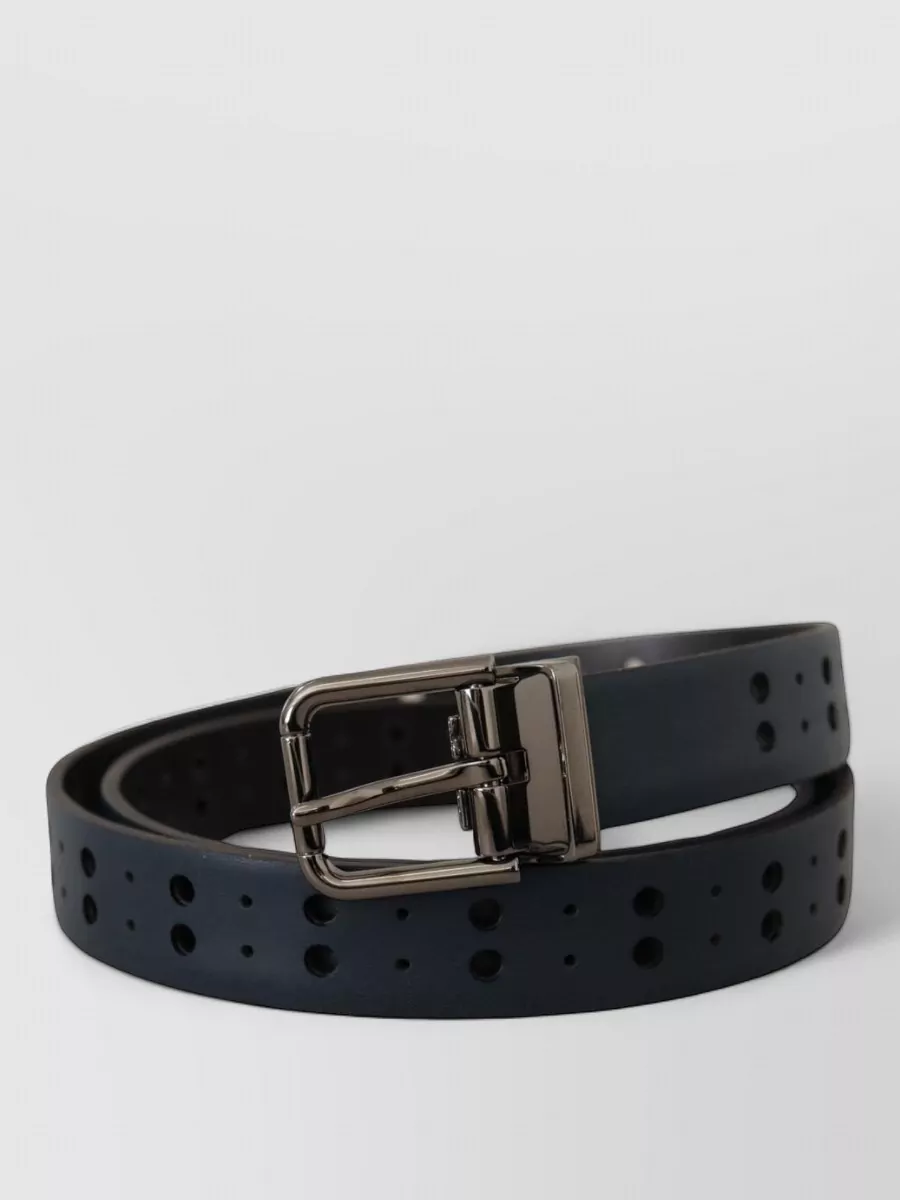 Dolce&Gabbana perforated skinny leather belt