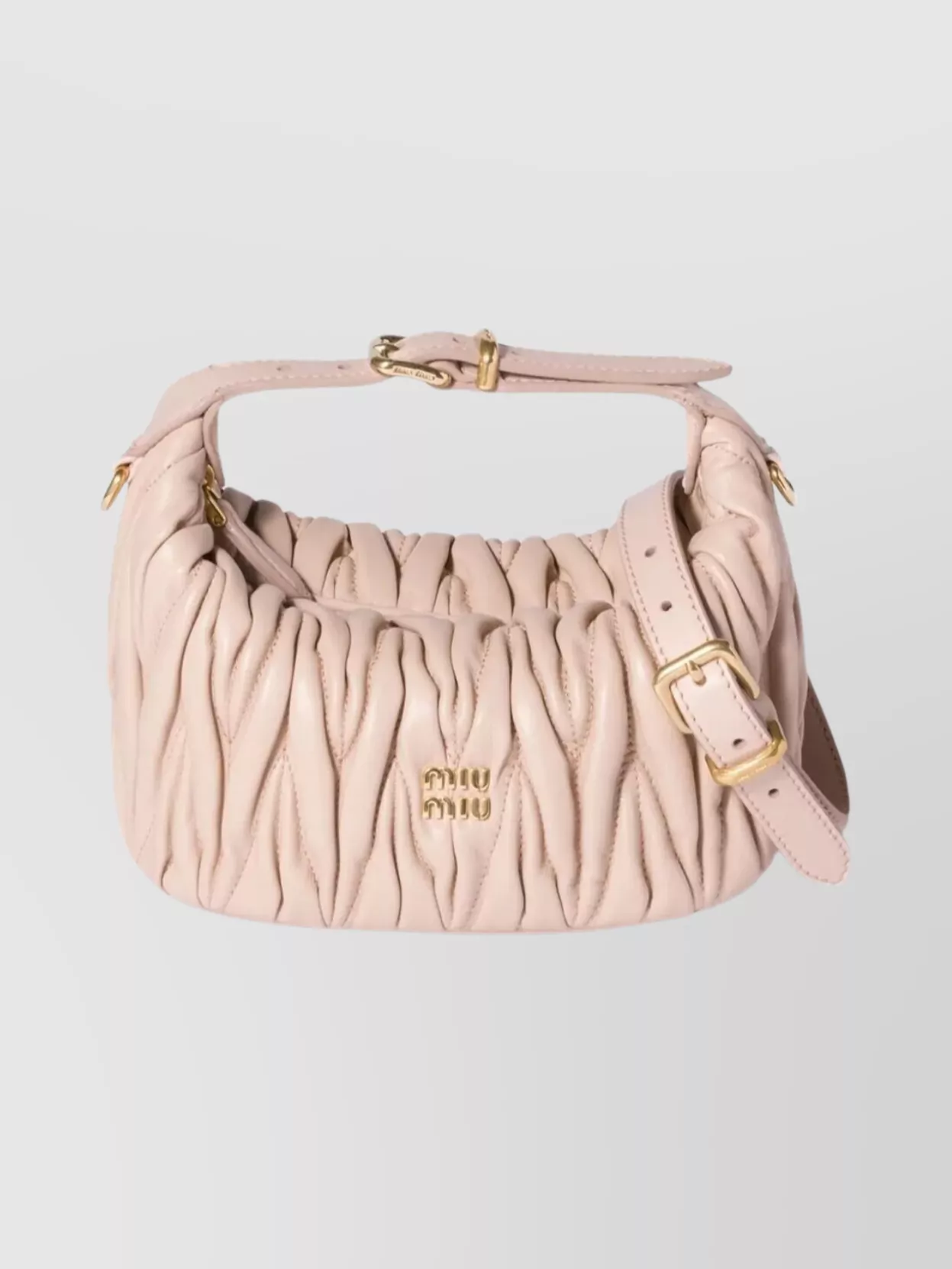 Miu Miu Quilted Nappa Leather Tote Bag In Nude