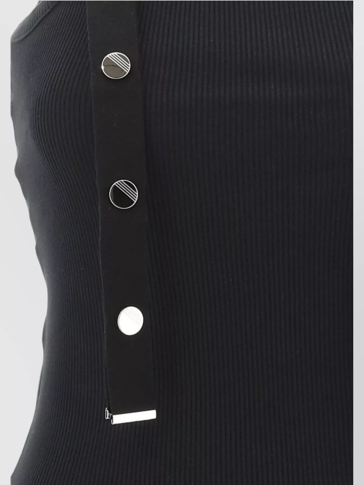 The Attico Ribbed Crew Neck Tank Top With Button Accents