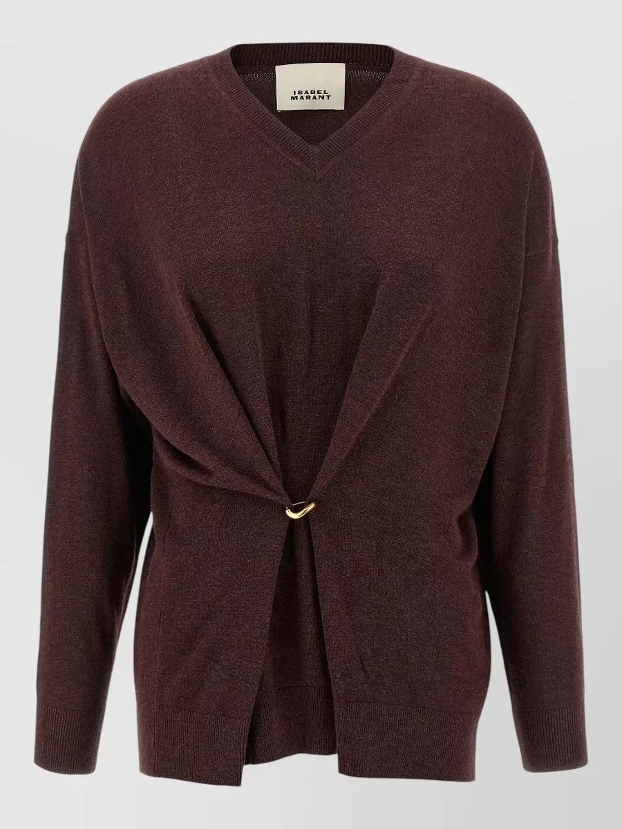 Isabel Marant viscose wool v-neck long-sleeve sweater