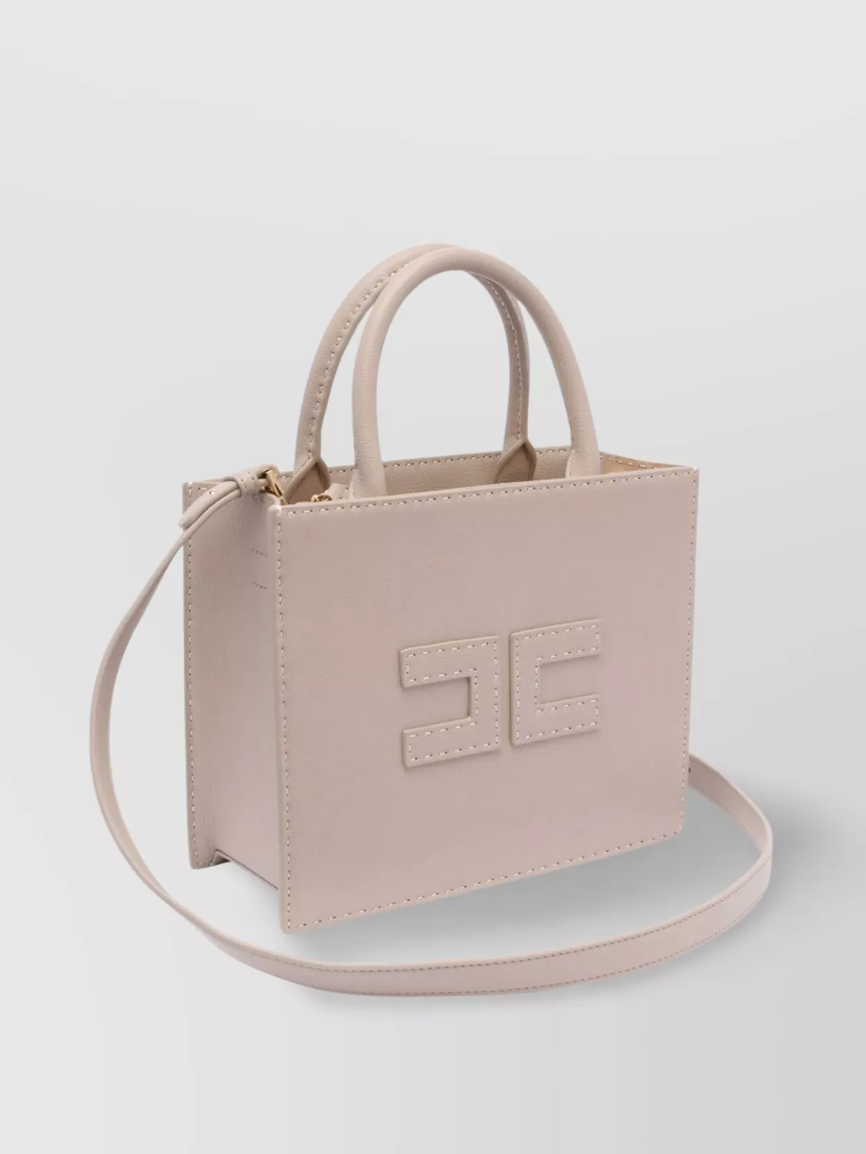 Shop Elisabetta Franchi Hand Stitch Detailing Tote Bag