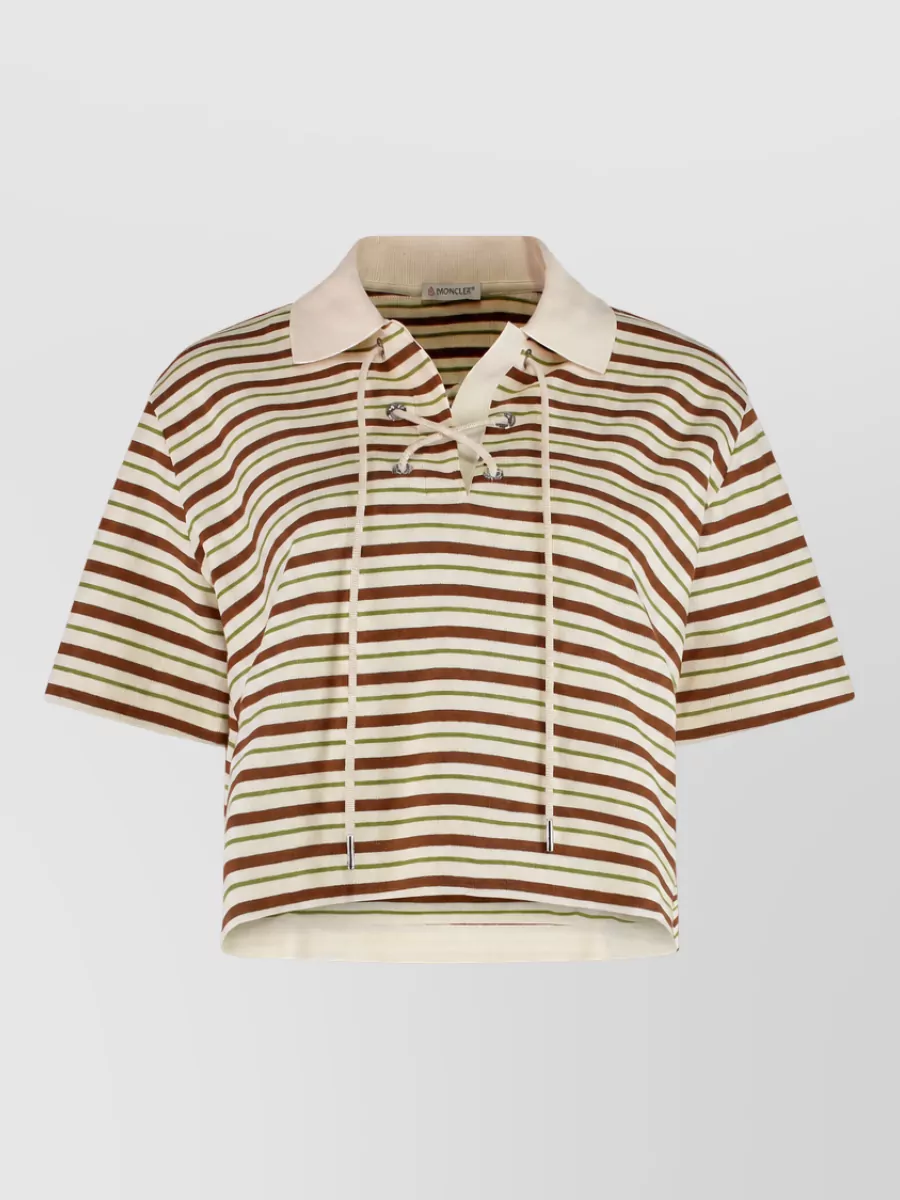 Moncler Striped cotton polo shirt