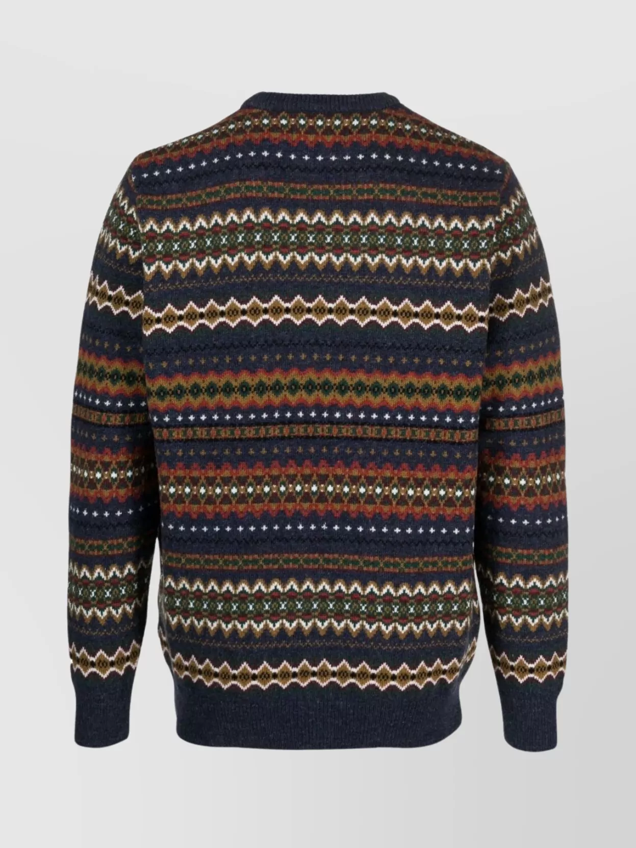 Barbour Graphic Print Crew Neck Wool Sweater In Multi