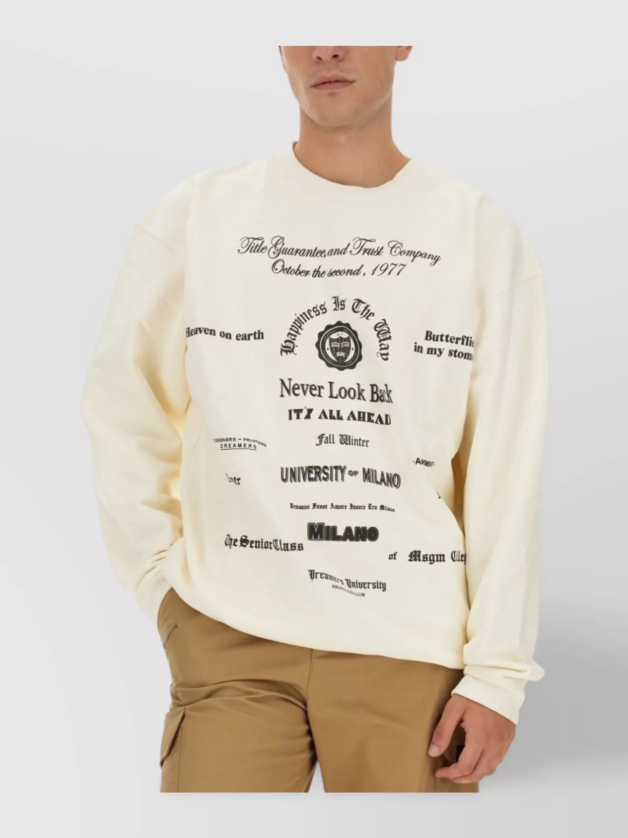 Msgm Logo Crew Neck Sweatshirt