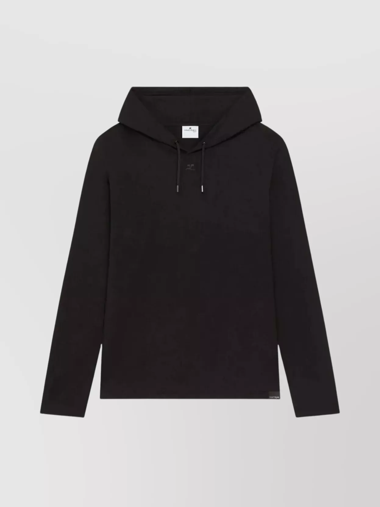 Courrèges Asymmetric Hooded Long Sleeve T-shirt In Black