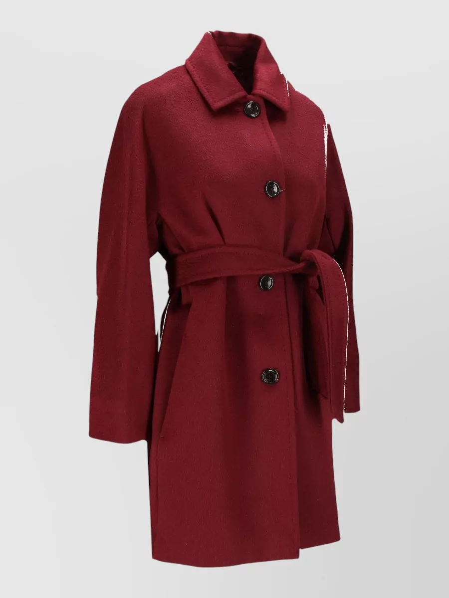 Max Mara Belted Coat Collared Neck Long Sleeves
