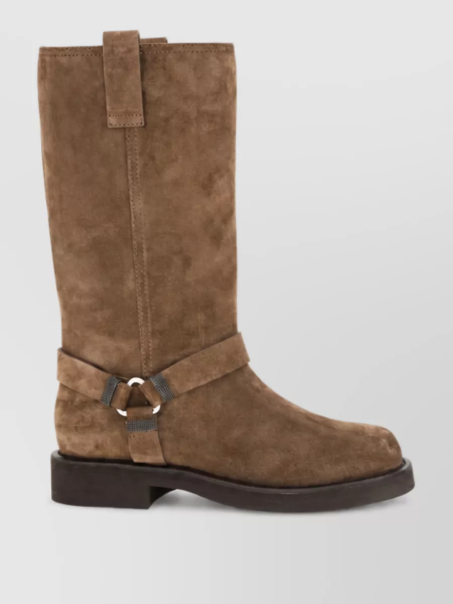 Brunello Cucinelli Calf Leather Flat Boots