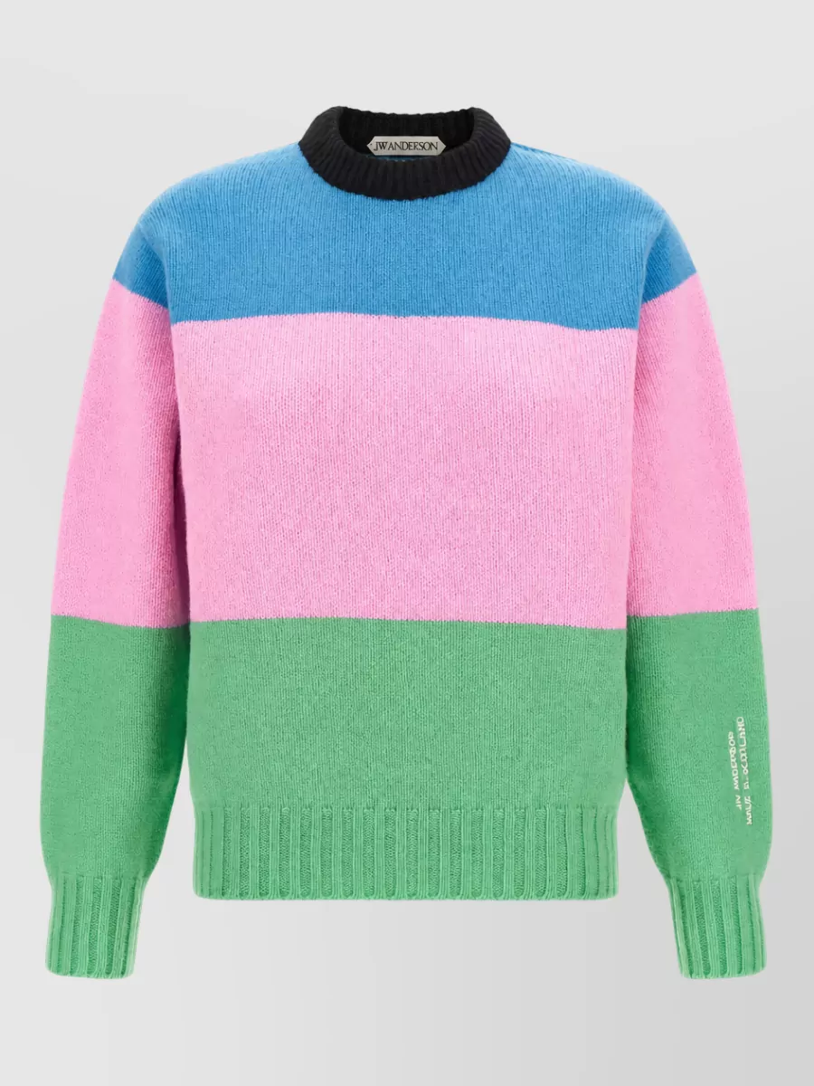 JW Anderson Wool color-block ribbed crew-neck jumper