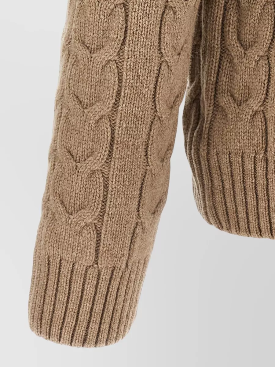 Zanone Braided-Knit Virgin Wool Mock-Neck Jumper
