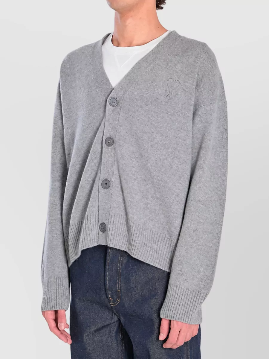 Ami Paris Cashmere Wool Cardigan