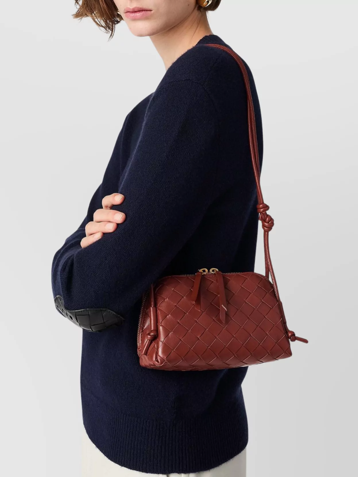 Bottega Veneta Woven Knots Shoulder Pouch