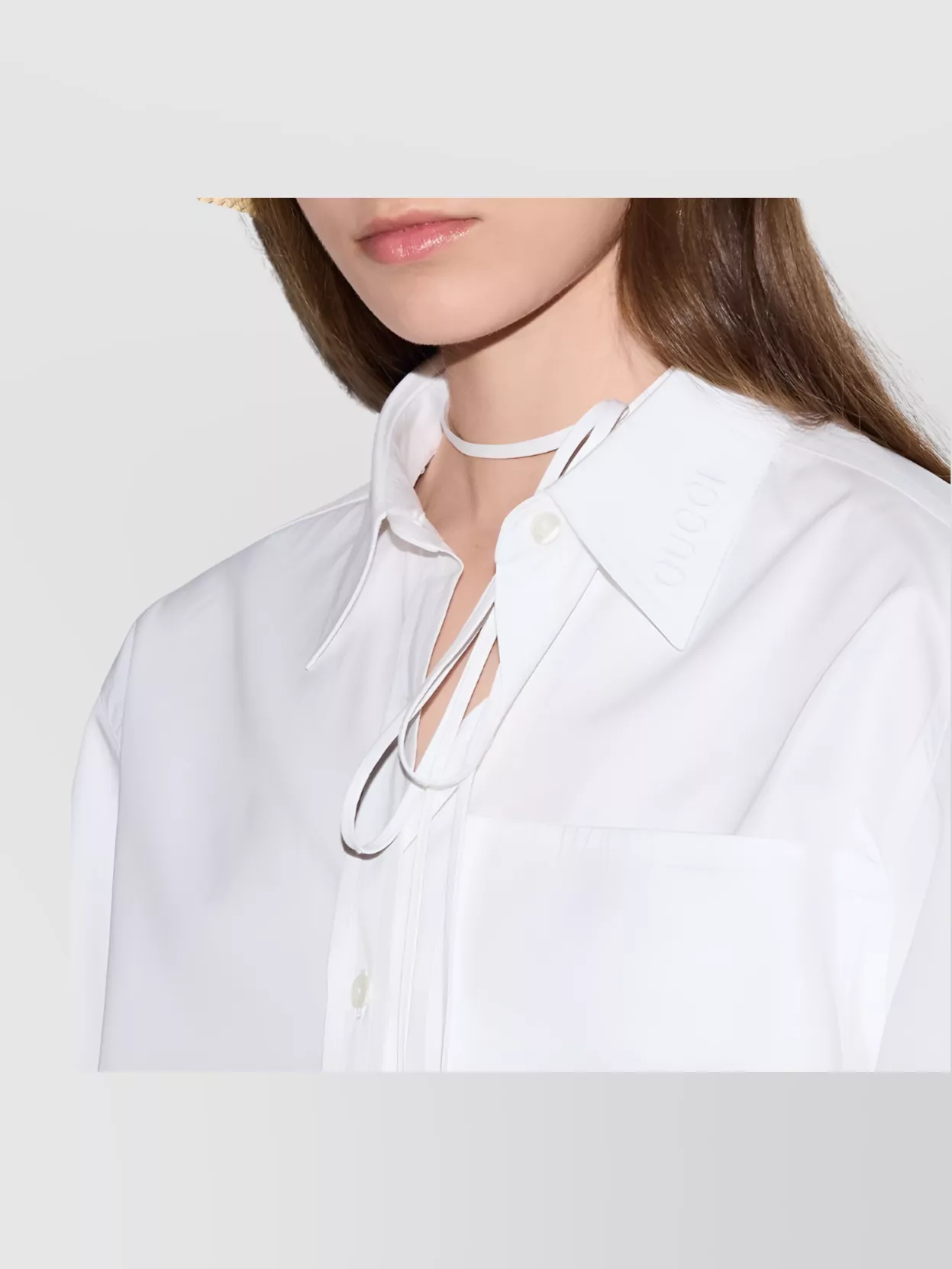 Gucci Pocket Logo Shirt Self-tie Bow