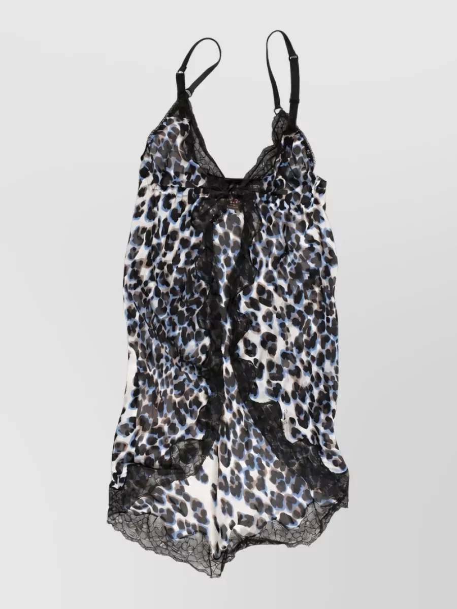 Roberto Cavalli Silk Leopard Babydoll Chemise