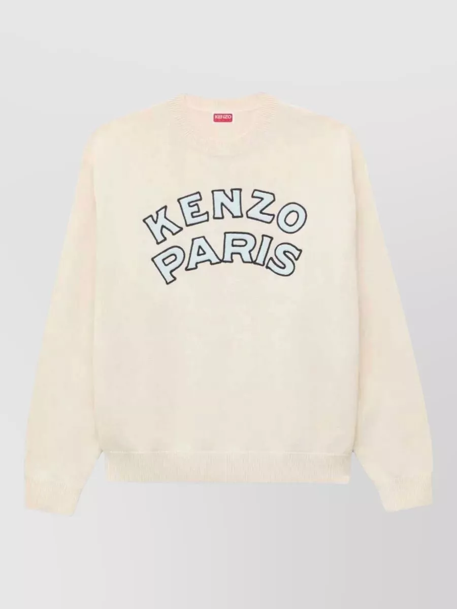 Kenzo wool and cotton logo-embroidered crew-neck sweater