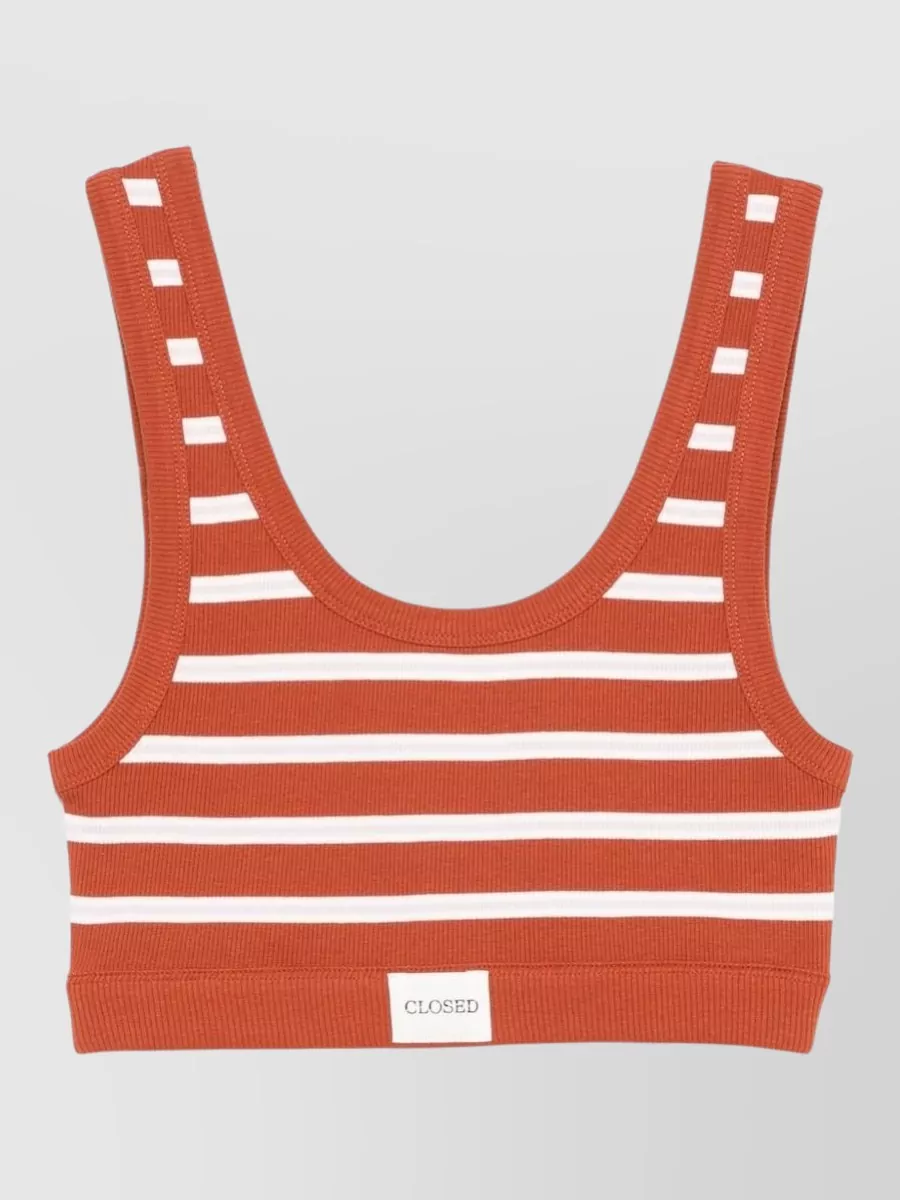 Closed Striped Ribbed Bralette