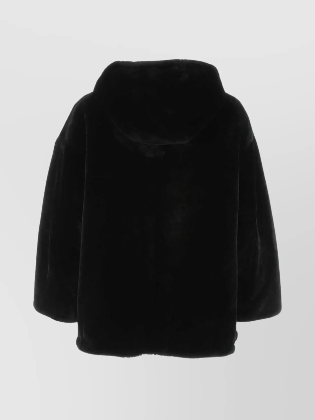 Shop Prada Reversible Fur Coat Hooded Design