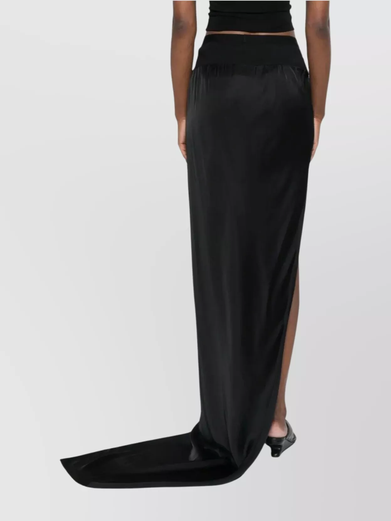 Rick Owens Asymmetric High Waist Long Skirt With Side Slit
