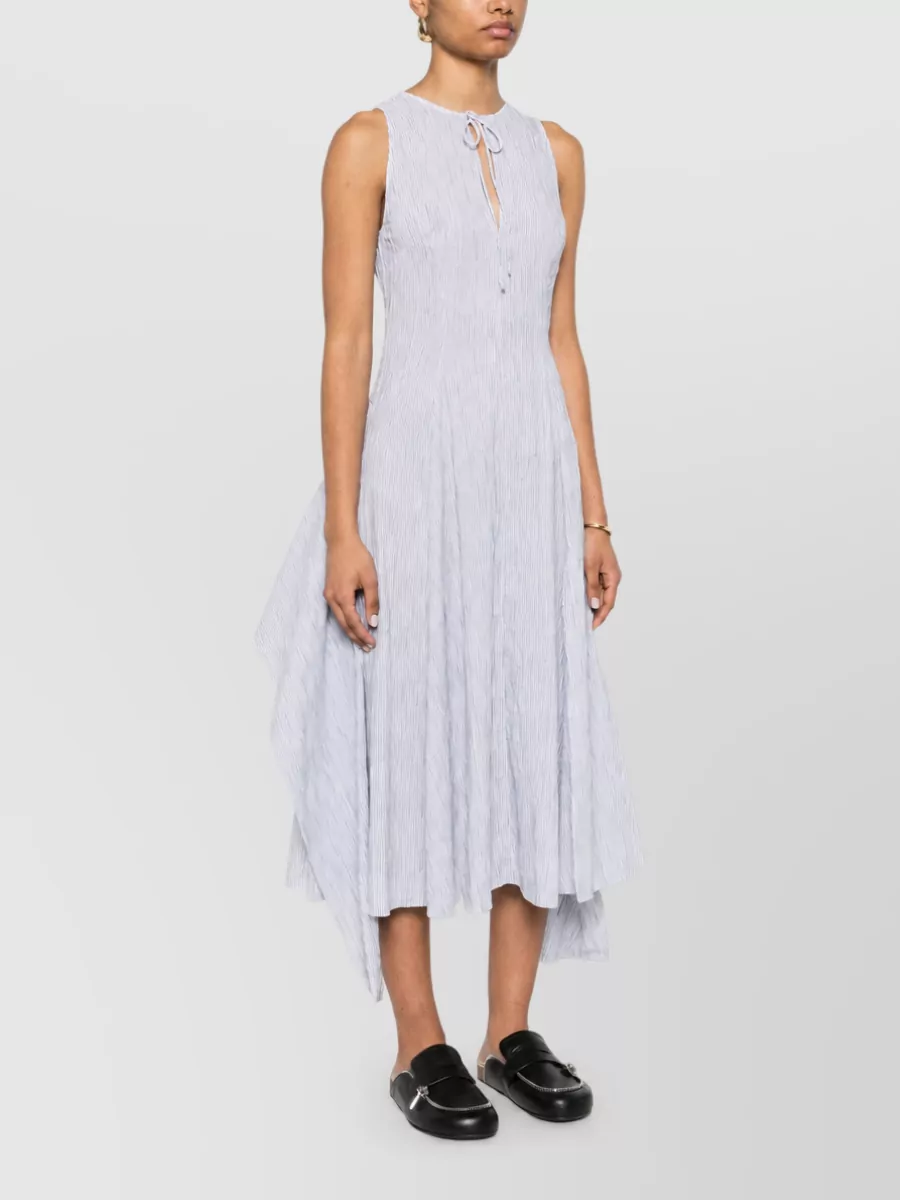 Loewe Paula's Ibiza Cotton Blend Drawstring Handkerchief-Hem Midi Dress