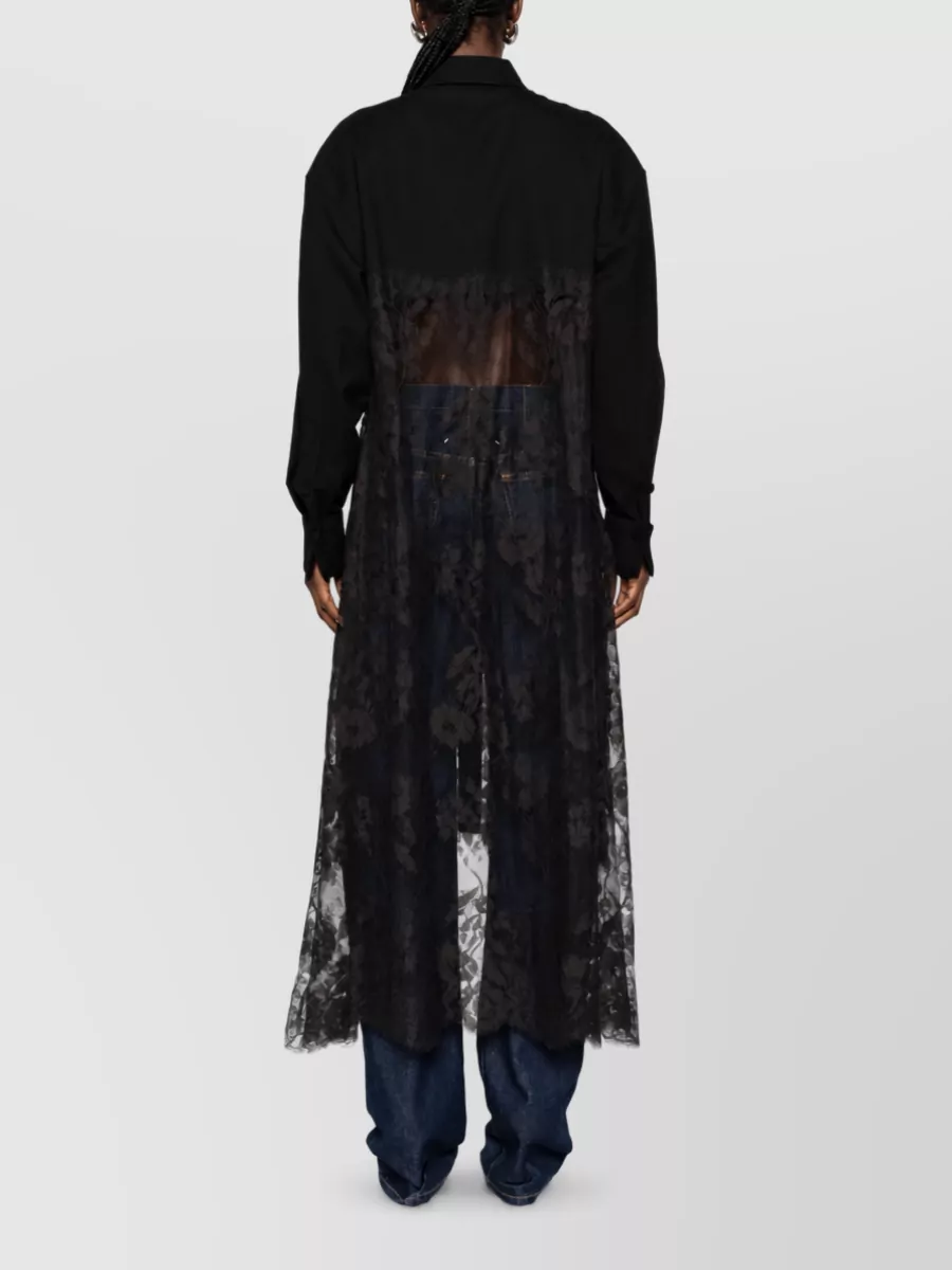 Zimmermann Lace Wool Long-Sleeve Shirt Dress