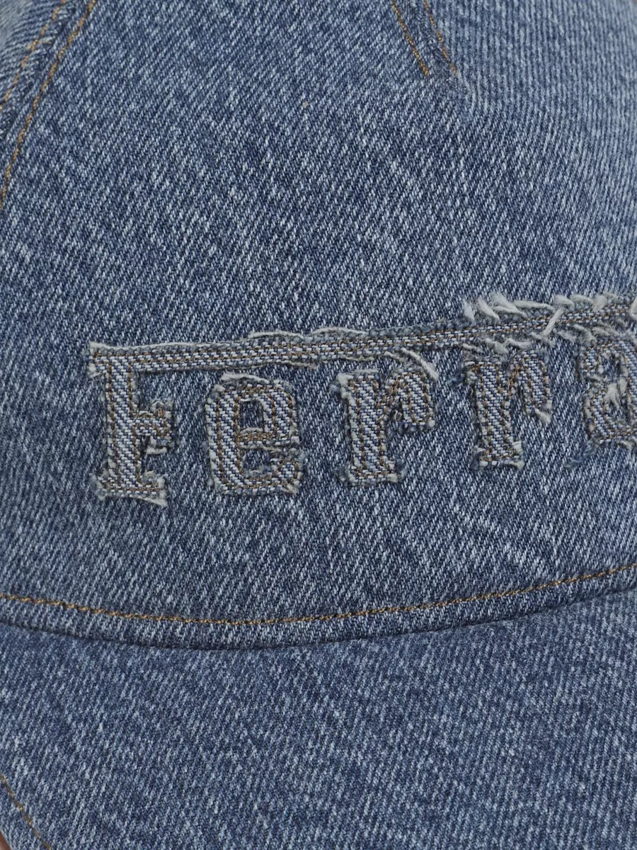 Ferrari Denim Baseball Cap Curved Brim Design