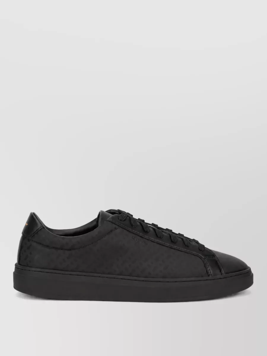 Boss leather lace-up sneakers
