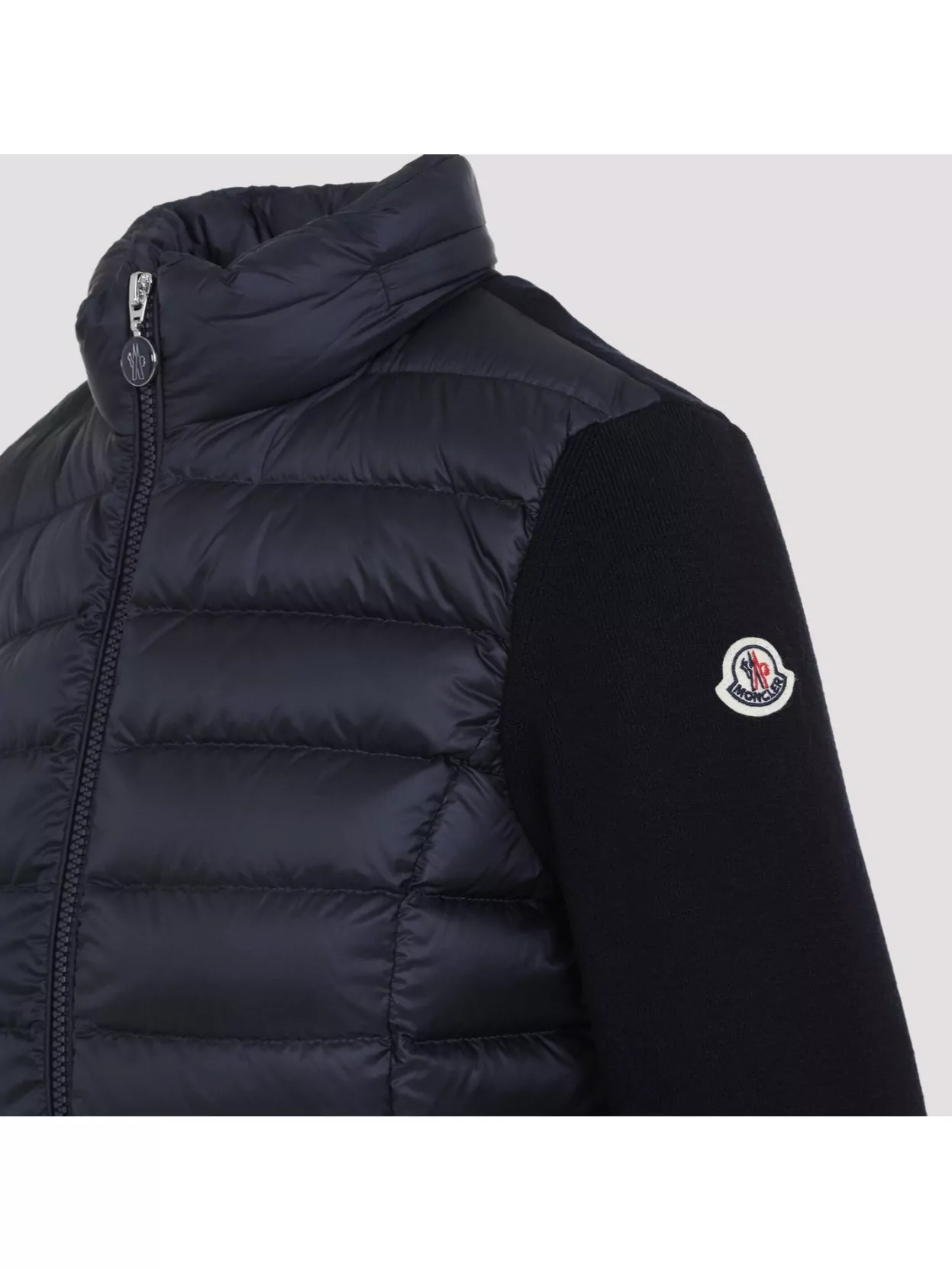 Moncler Black Wool Blend Tricot Jacket In Black
