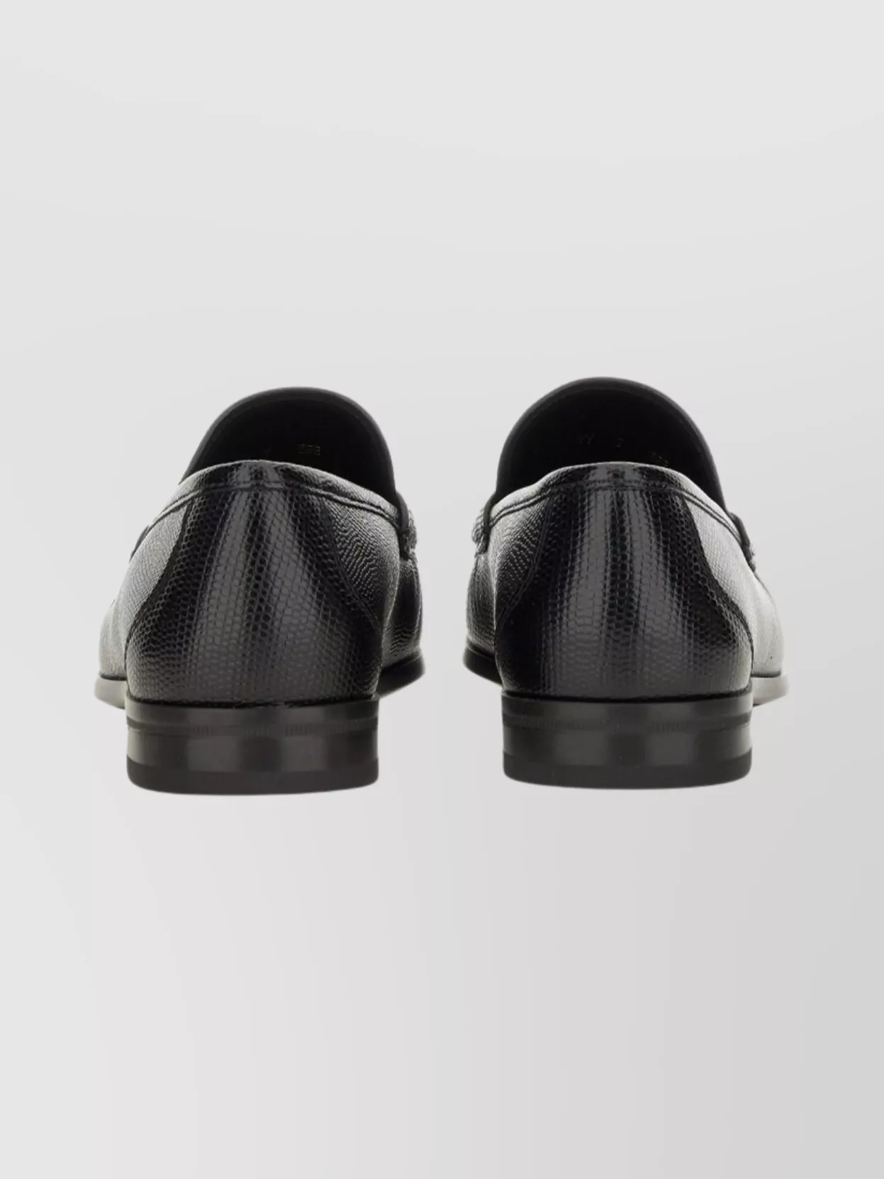 Ferragamo Textured Round Toe Loafers With Metal Hardware