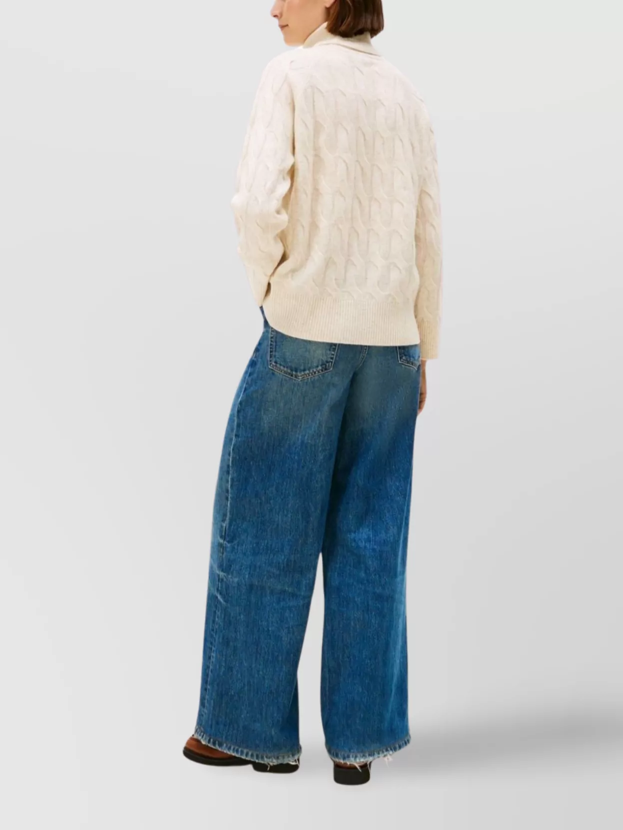 Tommy Hilfiger Cable Knit Turtleneck Wool Pullover