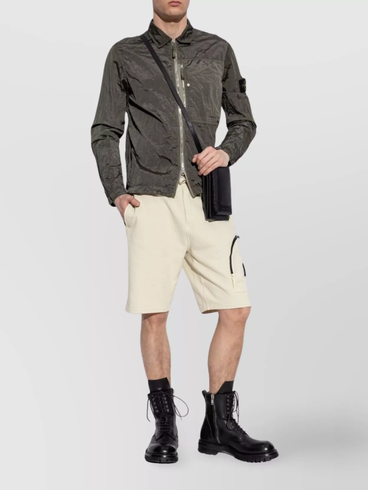 Stone Island Casual Jacket With Chest Pocket And Zip-Fastening