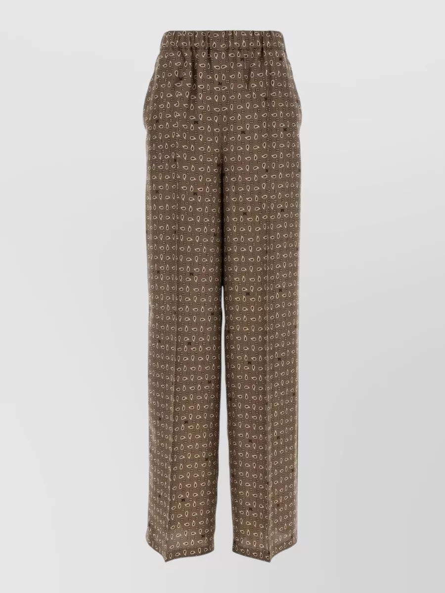Max Mara Silk printed wide-leg trousers