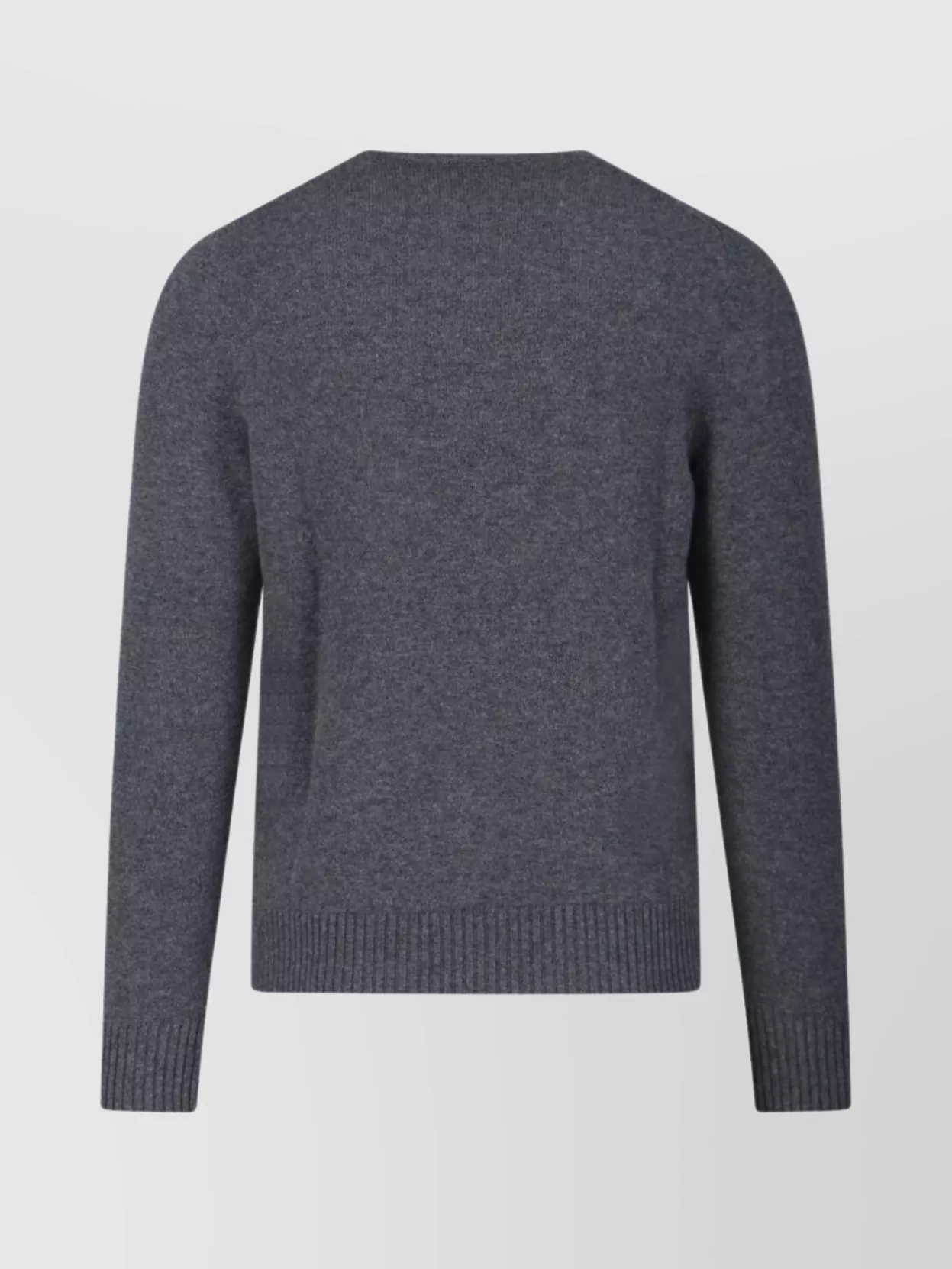 Drumohr Ribbed Hem Long Sleeve Crew Neck Sweater In Gray