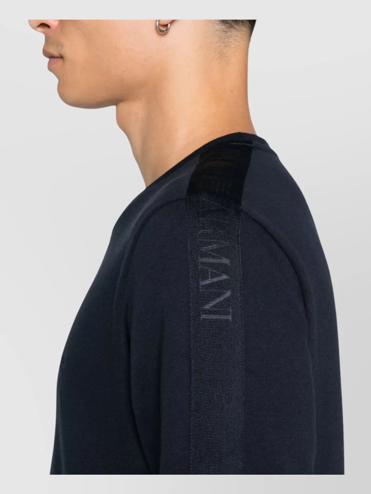 Emporio Armani Crew Neck Long Sleeves Ribbed Cuffs