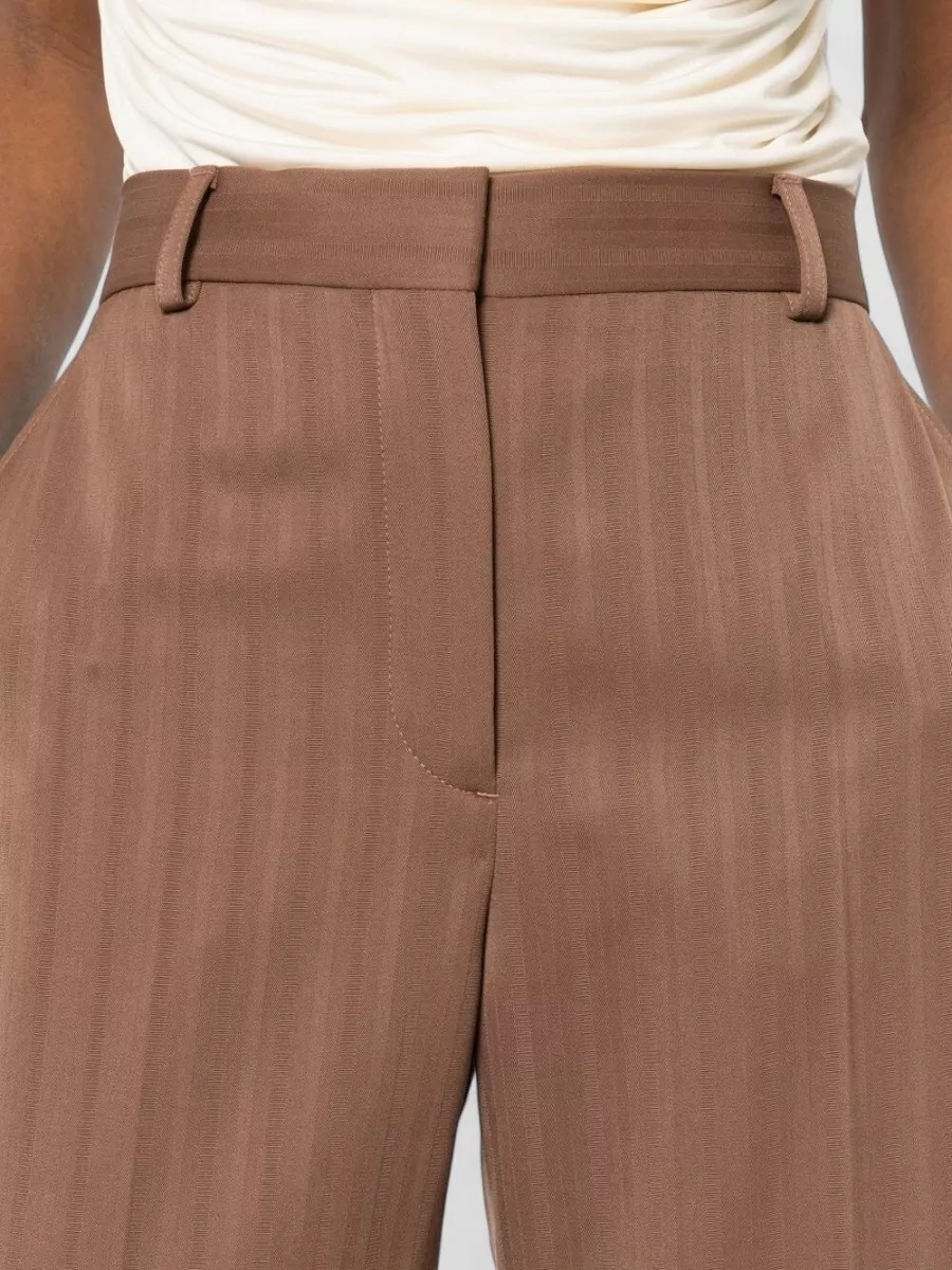 Stella Mccartney Wool Trousers Flared Leg Belt Loops