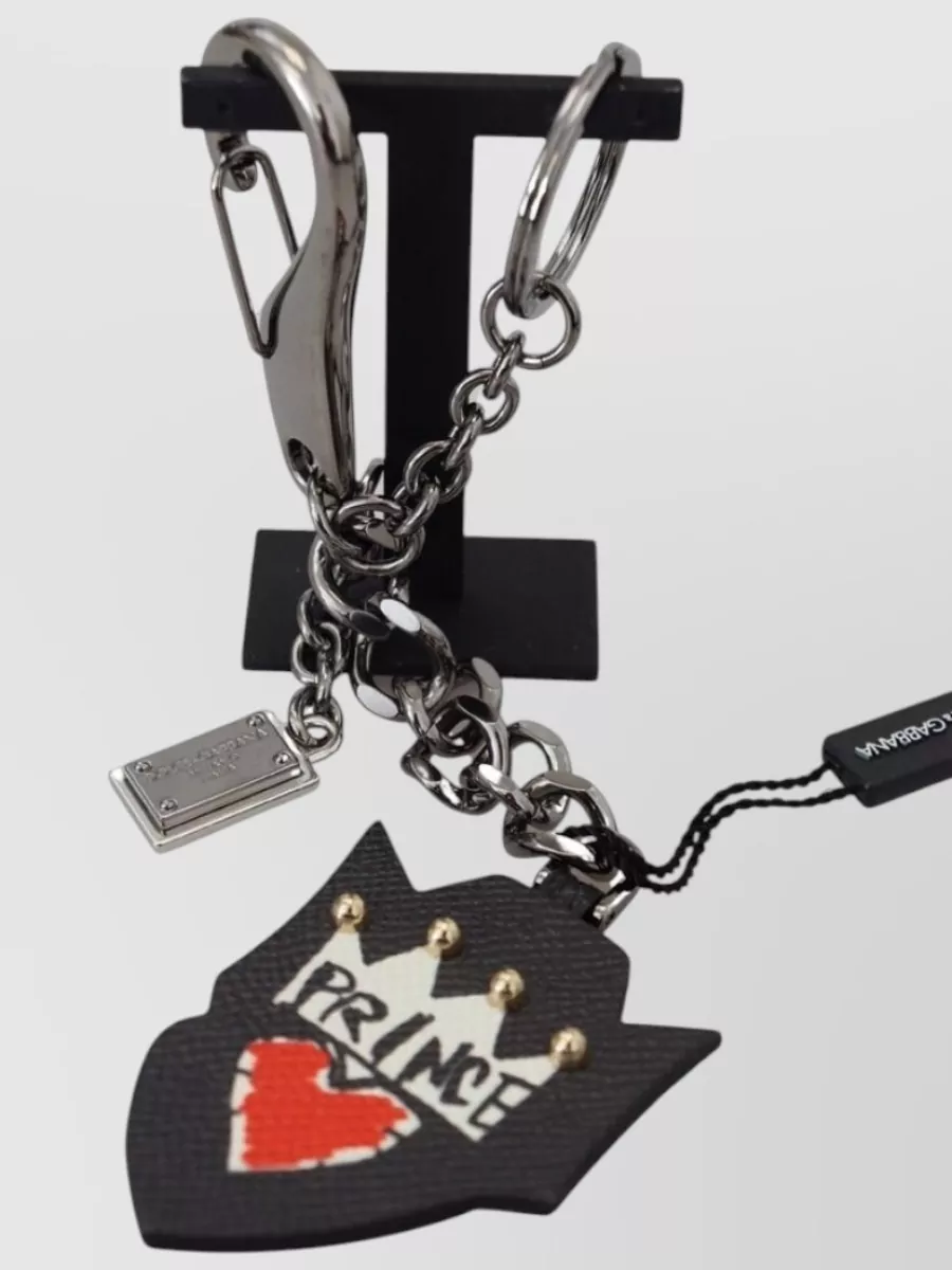 Dolce&Gabbana Leather Logo Keychain