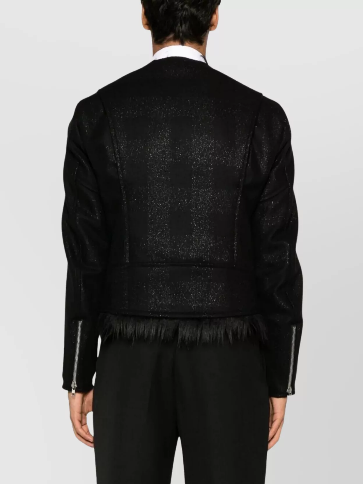Comme Des Garçons Men's Frayed Hem Shimmering Finish Jacket