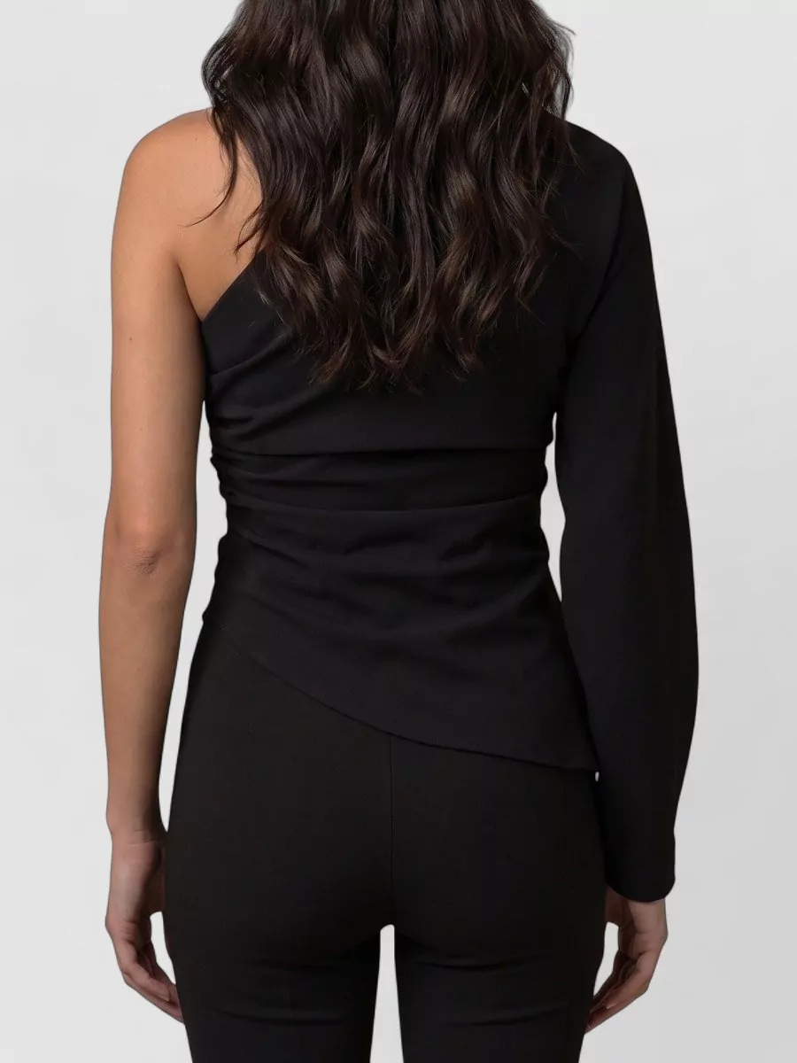 Federica Tosi Polyester One-Shoulder Draped Asymmetric Blouse
