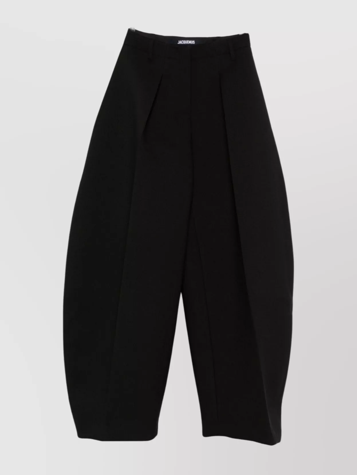 Jacquemus High Waist Balloon Shape Wide Leg Trousers In Black