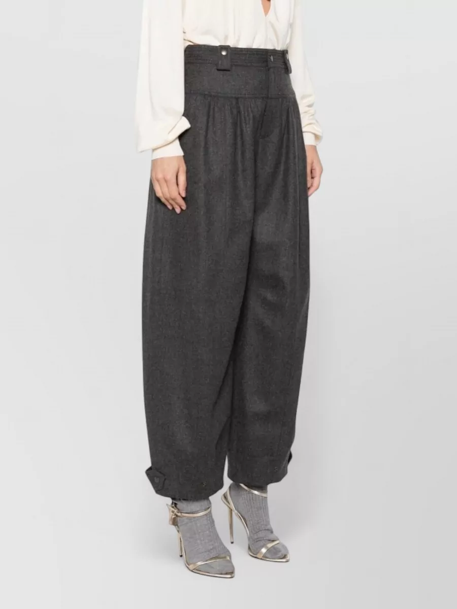 Chloé Cashmere Virgin Wool High-Rise Pleated Wide-Leg Trousers
